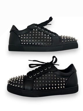 Christian Louboutin | Vieira Night Spikes Leather Flat | Size 37